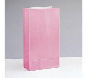 Unique Party Uitdeelzakjes Licht Roze 25.4x12.7x6cm | 12 stuks Unique Party Uitdeelzakjes Licht Roze 25.4x12.7x6cm | 12 stuks