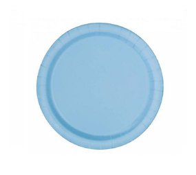Unique Party Assiettes bleu clair 23 cm | 16 pièces