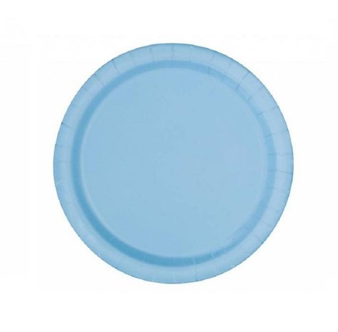 Unique Party Assiettes bleu clair 23 cm | 16 pièces