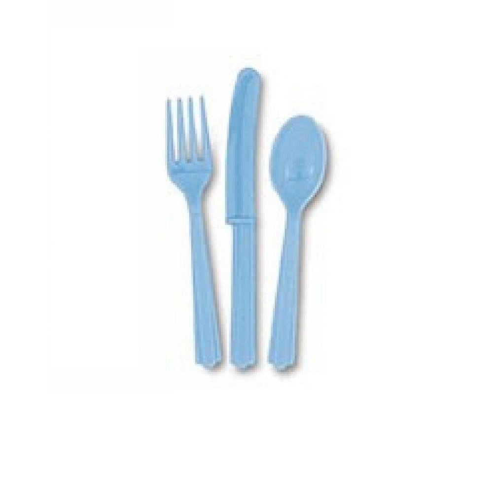 Unique Party Light Blue Cutlery Set 18-piece