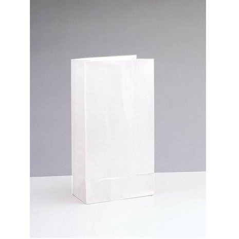 Unique Party Uitdeelzakjes Wit 25.4x12.7x6cm | 12 stuks Unique Party Uitdeelzakjes Wit 25.4x12.7x6cm | 12 stuks