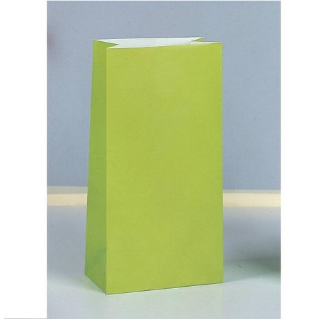 Unique Party Handout bags Lime Green 25.4x12.7x6cm | 12 pieces
