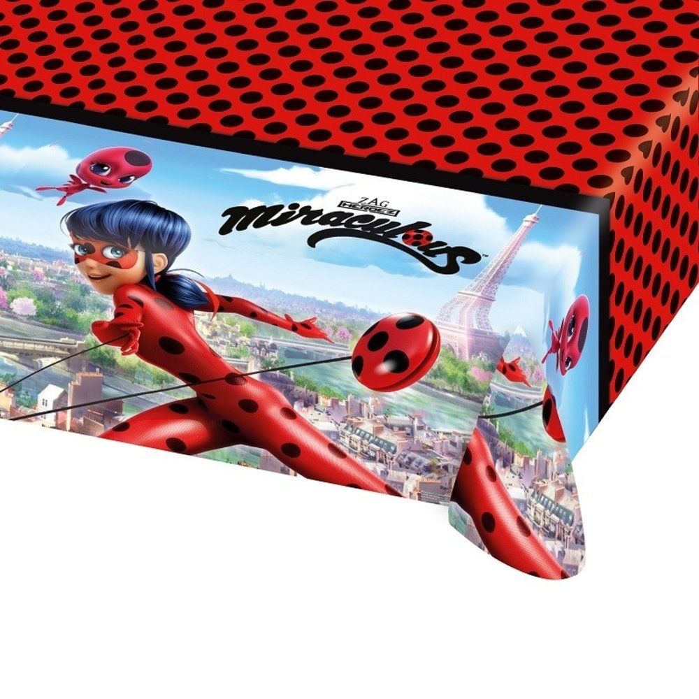 Amscan Miraculous Ladybug Tafelkleed 120x180cm | per stuk Amscan Miraculous Ladybug Tafelkleed 120x180cm | per stuk