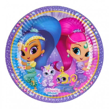 Amscan Bord Shimmer & Shine 23cm | 8 stuks Amscan Bord Shimmer & Shine 23cm | 8 stuks