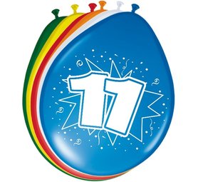 Folat Ballonnen 11 jaar 30cm | 8 stuks Folat Ballonnen 11 jaar 30cm | 8 stuks