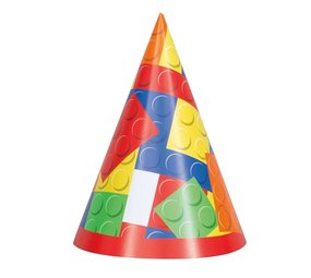 Unique Party Lego Party Hats Party Time | 8 pieces