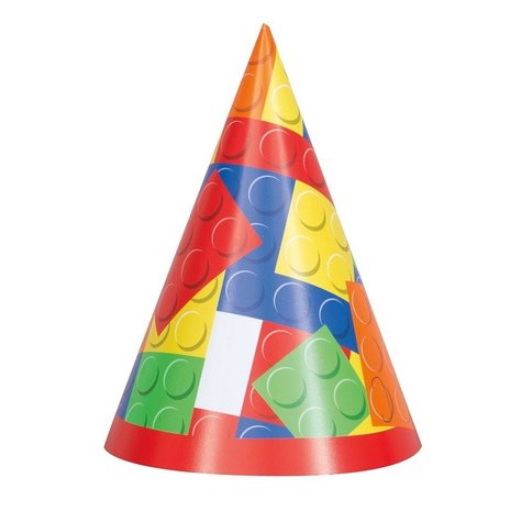 Unique Party Chapeaux de fête Lego | 8 pièces