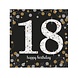 Servet 18 jaar Sparkling zilver-goud 16 stuks Servet 18 jaar Sparkling zilver-goud 16 stuks