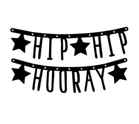 Hip Hip Hooray Letter Garland Black (matte)