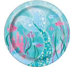Unique Party Mermaid Plates 18cm | 8 pieces
