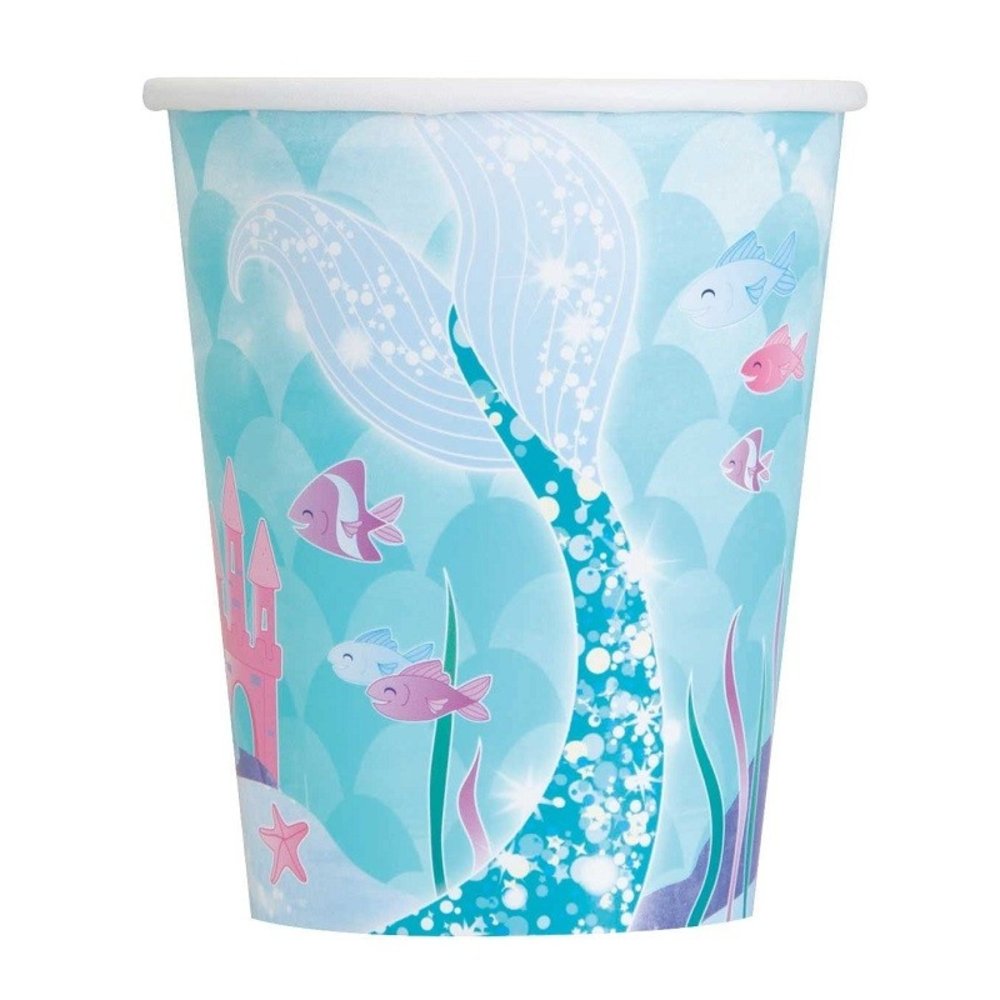 Unique Party Meerjungfrauen-Tassen 270 ml | 8 Stück