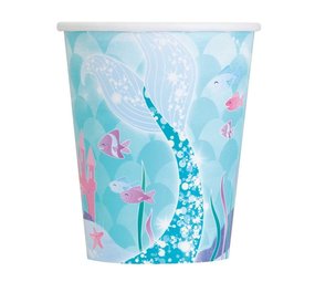 Unique Party Zeemeermin Bekers 270ml | 8 stuks Unique Party Zeemeermin Bekers 270ml | 8 stuks