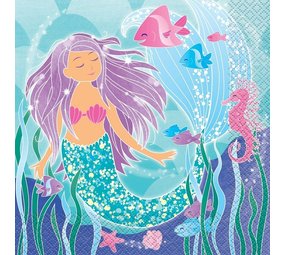 Unique Party Mermaid Napkins 33x33cm | 16 pieces
