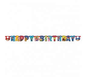 Amscan Super Mario Happy Birthday Letter/Leeftijd Slinger 25x320cm | per kit Amscan Super Mario Happy Birthday Letter/Leeftijd Slinger 25x320cm | per kit