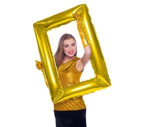 Rectangular selfie frame gold 85x60cm