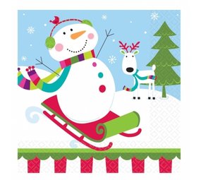 Servet Joyful Snowman 16 stuks Servet Joyful Snowman 16 stuks