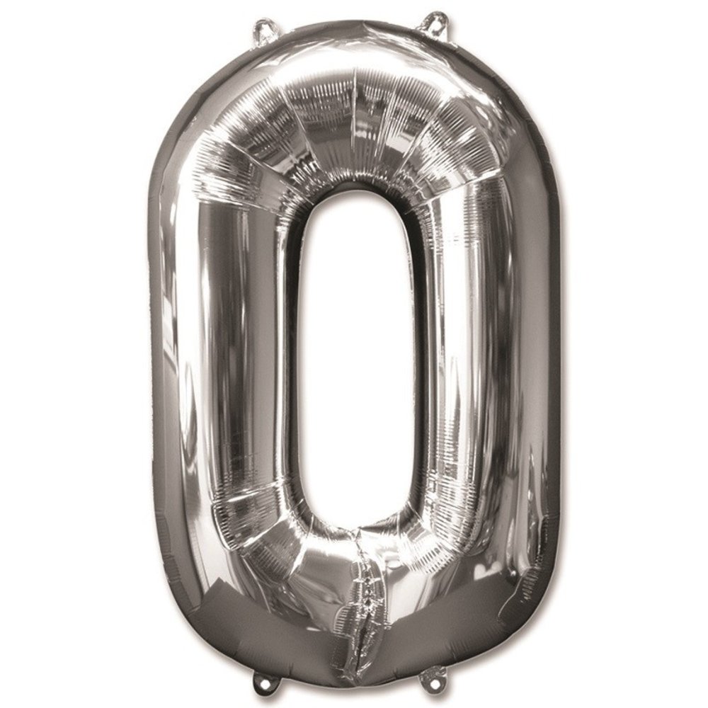 Folienballon 0 silber | 92 cm