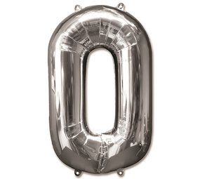Balloon foil 0 silver | 92cm Balloon foil 0 silver | 92cm