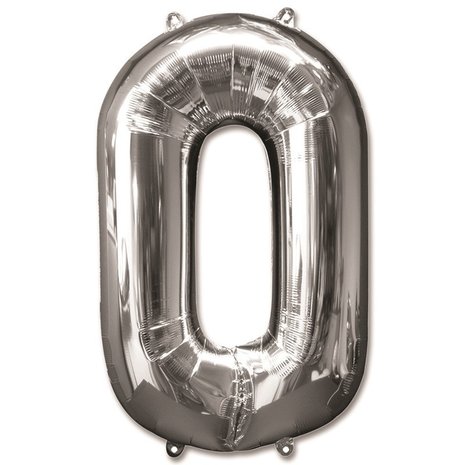Balloon foil 0 silver | 92cm