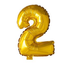 WeFiesta Ballons en aluminium dorés (2 unités) | 40 cm