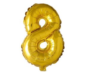 WeFiesta Folienballon 8 gold | 40 cm