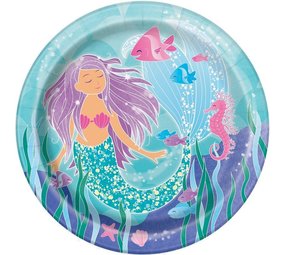Unique Party Mermaid Plates 23cm | 8 pieces
