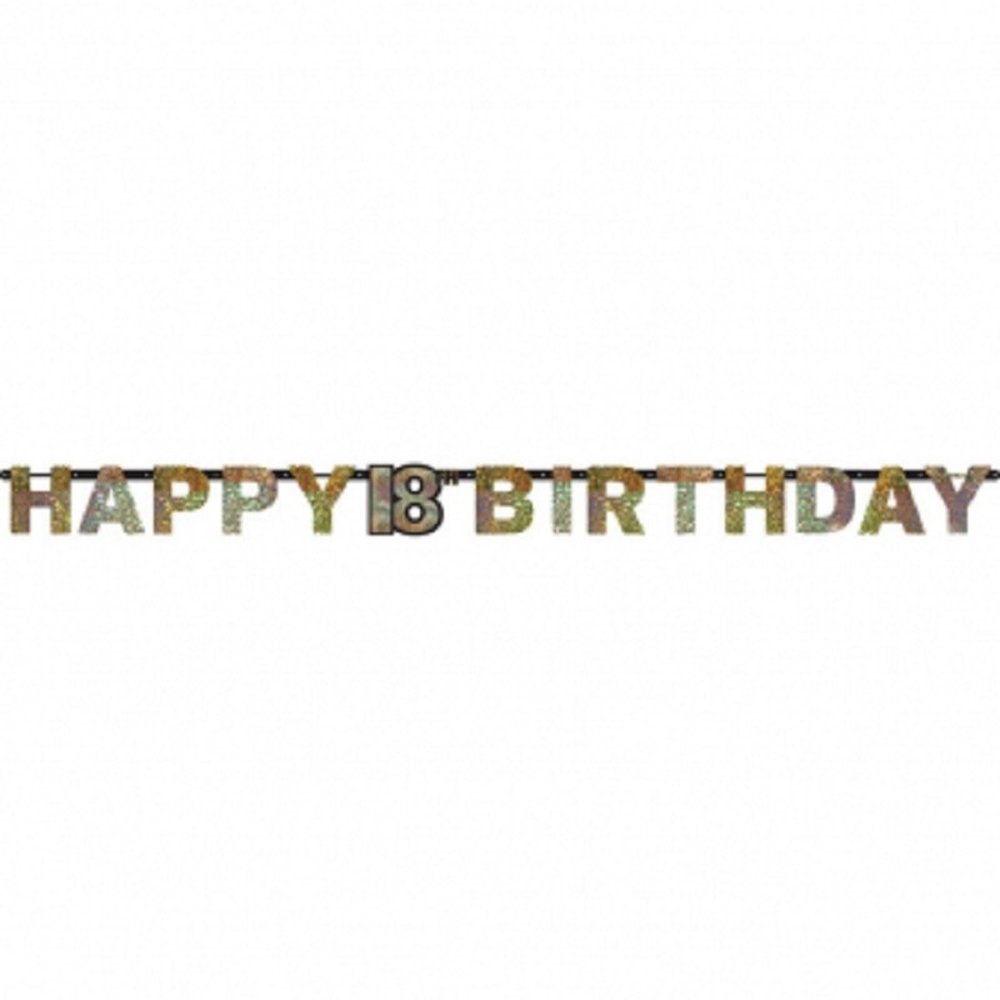 Riethmüller Letter Garland 18 Sparkling Silver Gold 213x16cm | per piece