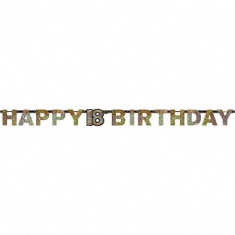 Riethmüller Letter Garland 18 Sparkling Silver Gold 213x16cm | per piece