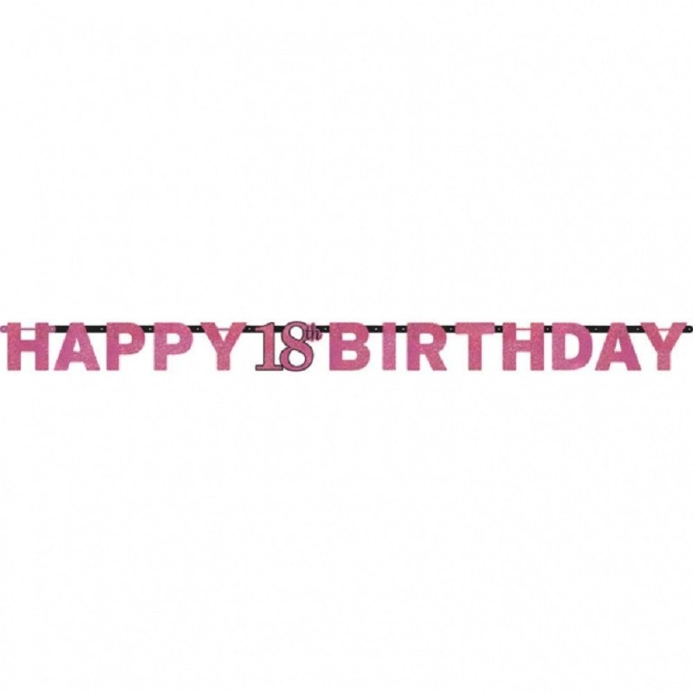 Riethmüller Letter garland Happy 18 Birthday Sparkling Pink 213x16cm | per piece