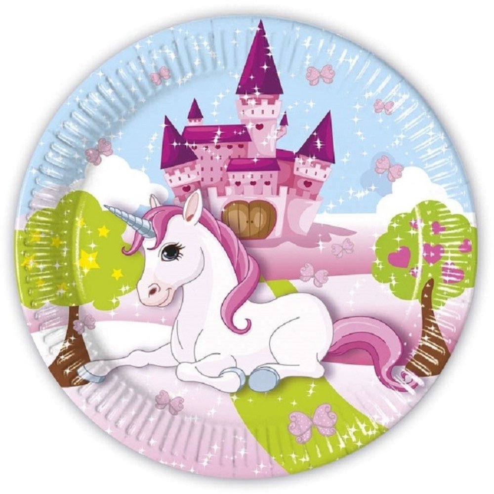 Procos Party Einhorn-Schloss-Schilder 23 cm | 8 Stück