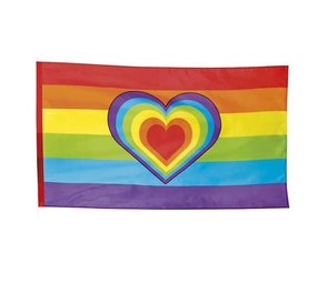 Boland Regenboog Hart Vlag 90x150cm | per stuk Boland Regenboog Hart Vlag 90x150cm | per stuk