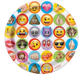 Bord Emoji iconen 23cm | 8 stuks Bord Emoji iconen 23cm | 8 stuks