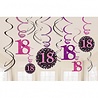 Riethmüller Tourbillons décoratifs 18 ans Rose scintillant | 12 pièces