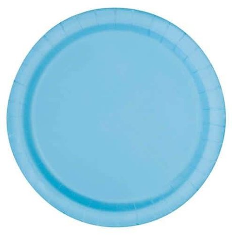 Unique Party Hellblaue Teller, 23 cm | 8 Stück