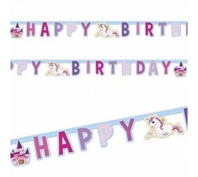 WeFiesta Unicorn Castle Happy Birthday Letter Garland 180x15cm | per piece WeFiesta Unicorn Castle Happy Birthday Letter Garland 180x15cm | per piece