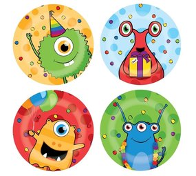 Haza - Witbaard Bord Monster Party 23cm | 8 stuks Haza - Witbaard Bord Monster Party 23cm | 8 stuks