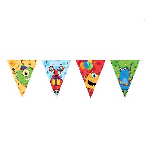 Vlaggen slinger Monster Party Vlaggen slinger Monster Party
