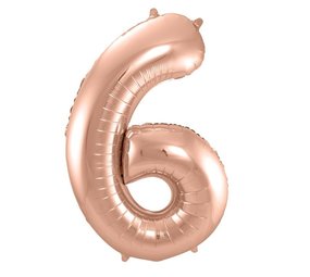 Paper Dreams Ballon folie 6 rose goud | 86cm Paper Dreams Ballon folie 6 rose goud | 86cm