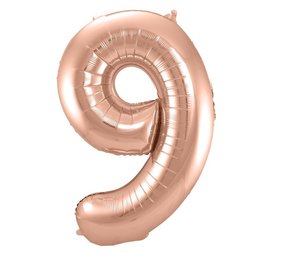 Paper Dreams Ballon folie 9 rose goud | 86cm Paper Dreams Ballon folie 9 rose goud | 86cm
