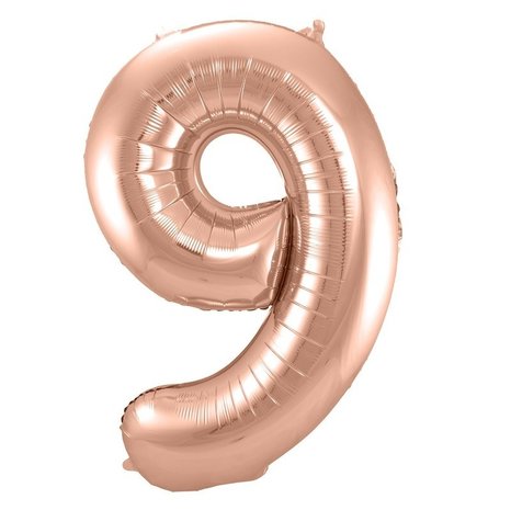 Paper Dreams Ballon folie 9 rose goud | 86cm Paper Dreams Ballon folie 9 rose goud | 86cm