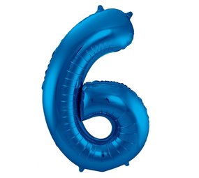 Folat Ballon folie 6 blauw | 86cm Folat Ballon folie 6 blauw | 86cm