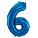 Folat Ballons en aluminium bleus, lot de 6 | 86 cm