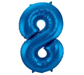 Folat 8 blaue Folienballons | 86 cm