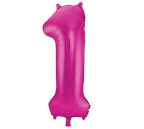 Folat Folienballon Zahl 1 Fuchsia Rosa | 86 cm Folat Folienballon Zahl 1 Fuchsia Rosa | 86 cm