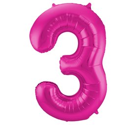 Folat Ballonnen folie 3 roze | 86cm Folat Ballonnen folie 3 roze | 86cm