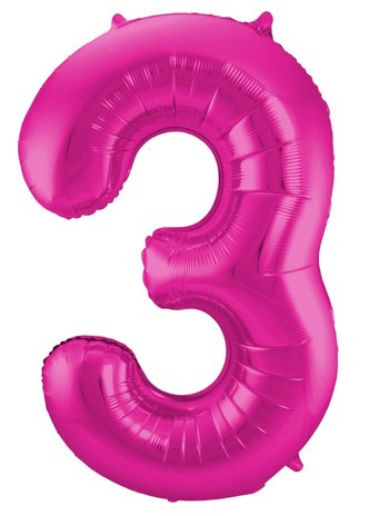 Folat Ballonnen folie 3 roze | 86cm Folat Ballonnen folie 3 roze | 86cm