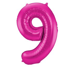 Folat Ballon en aluminium rose 9 | 86 cm