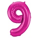 Folat Folienballon 9 rosa | 86 cm