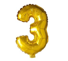 WeFiesta Folienballons, 3 goldfarben | 40 cm