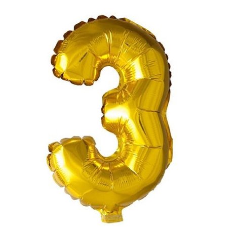 WeFiesta Foil balloons 3 gold | 40cm
